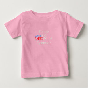 Little Ham Radio Operator Girls Baby Bib T-Shirt