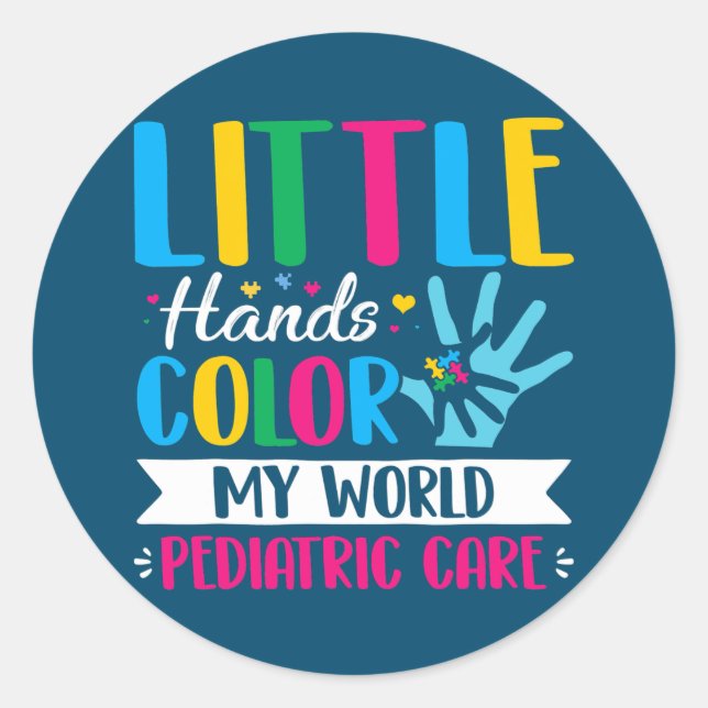 Little Hands Colour My World Paediatrician Classic Round Sticker (Front)