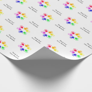Little Hands Handprint Wrapping Paper Personalised