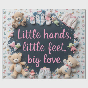 Little hands little feet wrapping paper