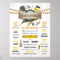 Little Handyman Birthday Milestone Birth Stats