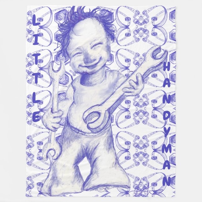 Little handyman fleece blanket (Front)