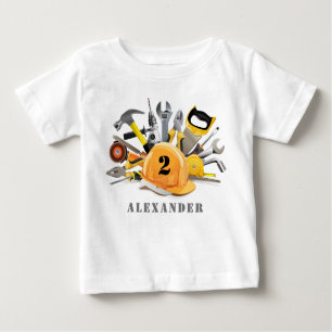Little Handyman Under Construction Birthday Baby T-Shirt