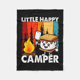 Little happy camper funny boy girl toddler smore fleece blanket