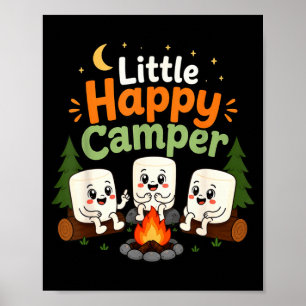 Little happy camper kids camping marshmallow squad poster