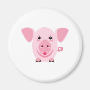 Little happy cute pink pig magnet