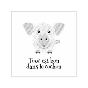 Little happy cute pink pig self-inking stamp