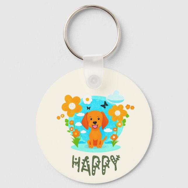 Little happy dog key ring (Front)