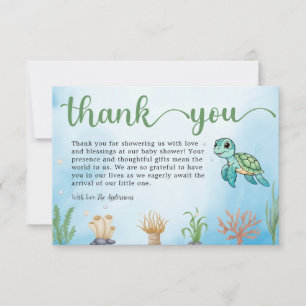 Little Hatchling Sea Turtle Baby Shower Thank You