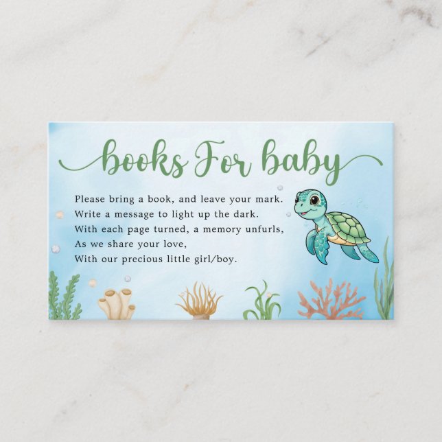 Little Hatchling Sea Turtle Books for Baby Enclosure Card (Front)