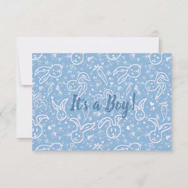 Little Hearts and Bunnies - transparent pattern.   Announcement (Front)