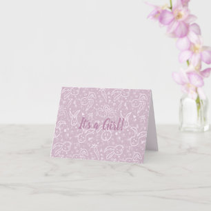 Little Hearts and Bunnies - transparent pattern. Card