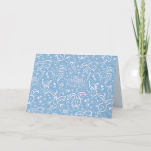 Little Hearts and Bunnies - transparent pattern. Card