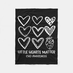 Little Hearts Chd Disease Awareness Heart Warrior Fleece Blanket