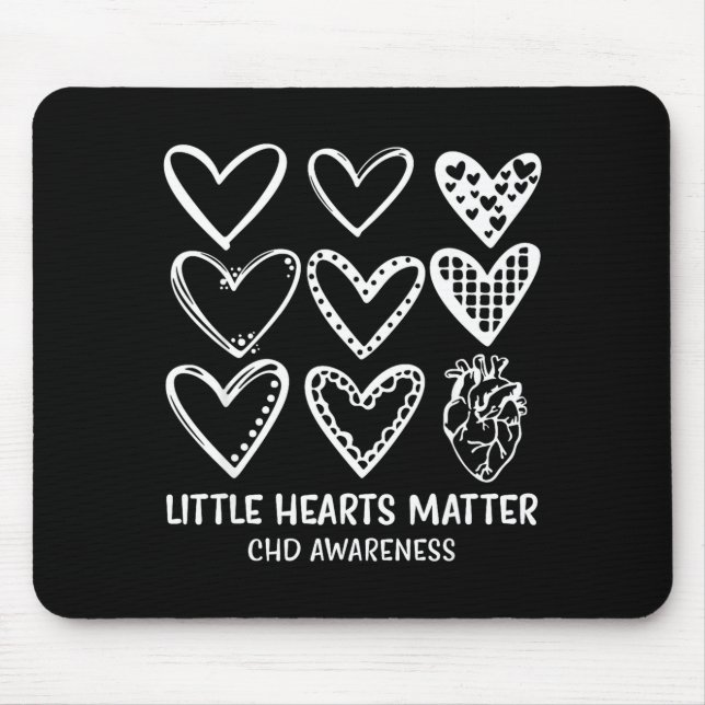Little Hearts Chd Disease Awareness Heart Warrior  Mouse Pad (Front)