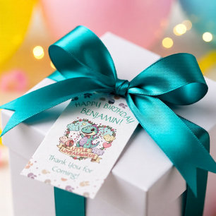 Little Hearts Dino Birthday Personalized Gift Tags