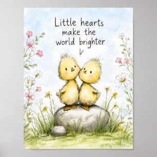 Little Hearts Make The World Brighter Poster