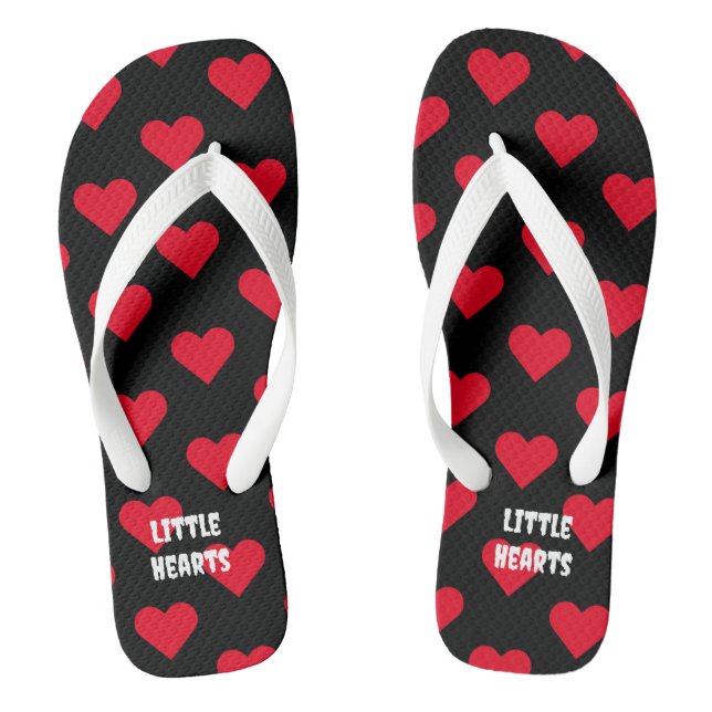 Little Hearts Printed with Size Womens 10 - Mens 9 Thongs (Footbed)