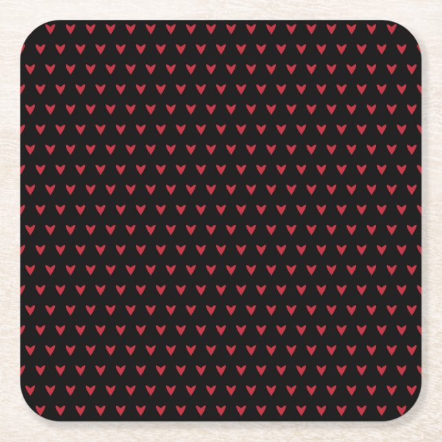 little hearts wedding square paper coaster (Front)