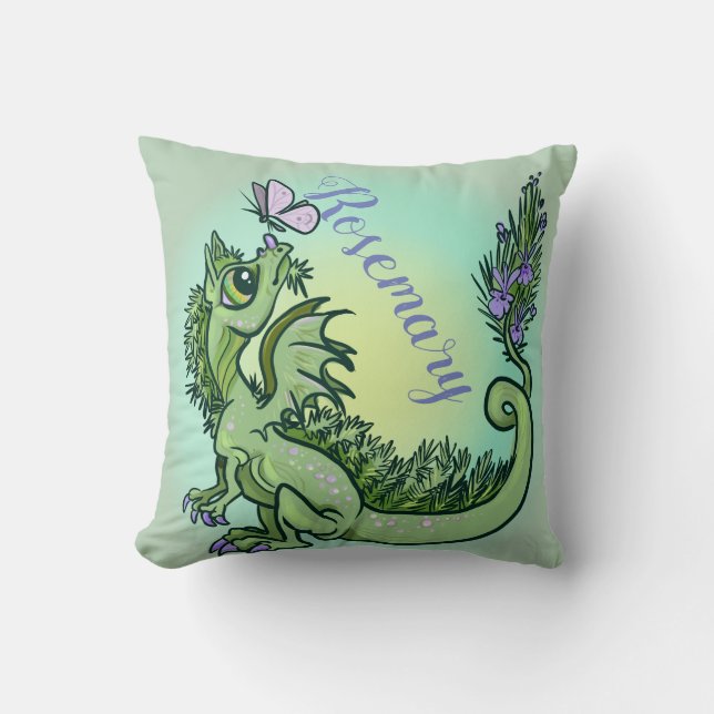 Little herb dragon ~rosemary cushion (Front)