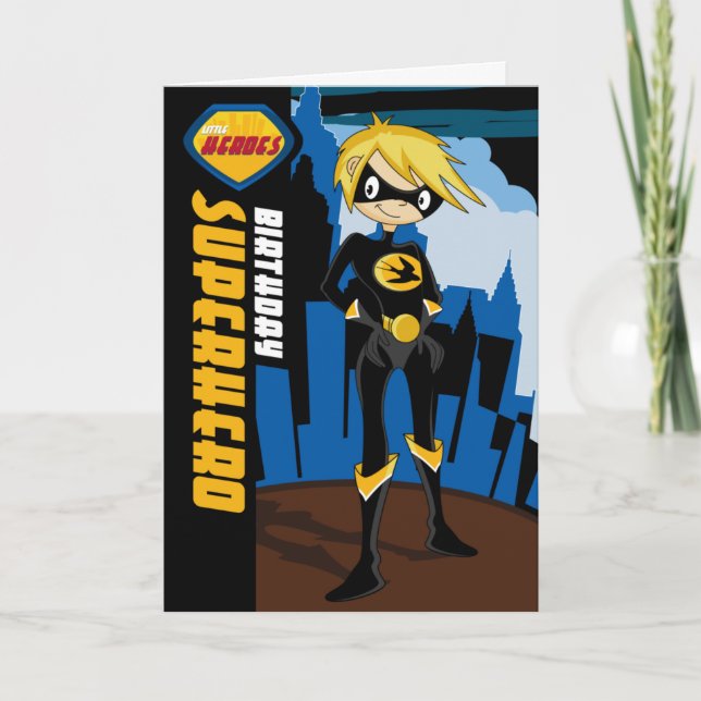 Little Heroes Superhero Birthday Card (Front)
