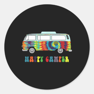Little Hippie Vintage Bus Cute Tie Dyed Camper Tee Classic Round Sticker