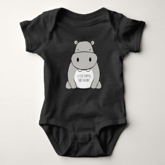 Little hippo, big heart. baby bodysuit