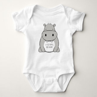 Little hippo, big heart. baby bodysuit