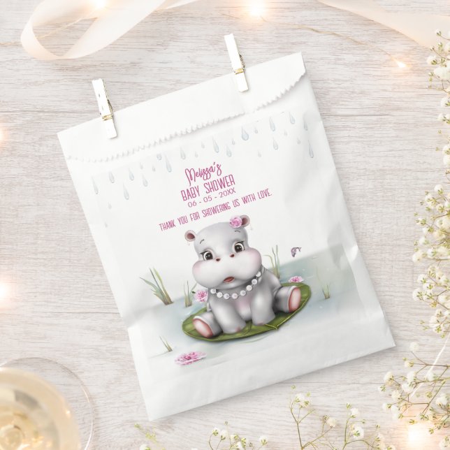 Little Hippo River Adventure Baby Shower Favour Bag (Clipped)