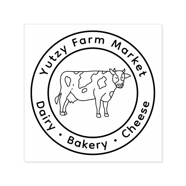 Little Holstein Cow Farm Market  Self-inking Stamp (Design)