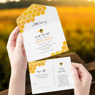 Little Honey Bee Baby Shower All In One Invitation