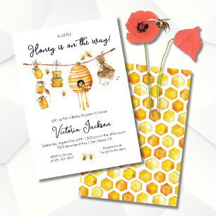 Little Honey Bee Baby Shower clothesline Invitation