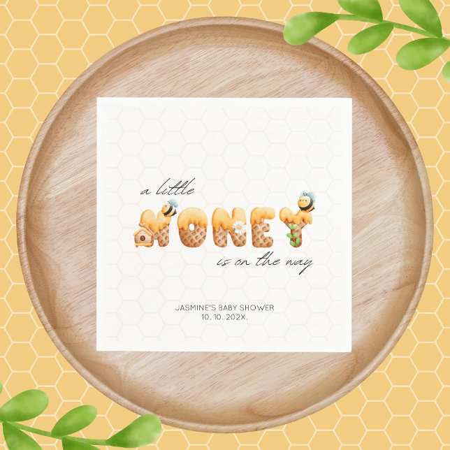 Little Honey Bee Baby Shower Napkin (Creator Uploaded)
