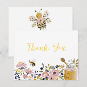 Little Honey Bee Baby Shower Thank You Card