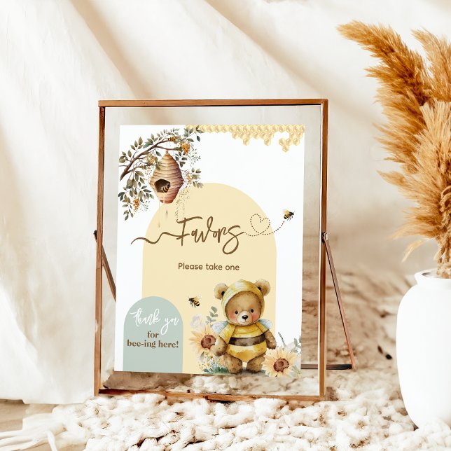 Little honey Bee Bear Baby Shower Favours Poster (Creator Uploaded)