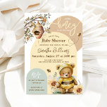 Little honey Bee Bear Baby Shower Invitation<br><div class="desc">Little honey Bee Bear Baby Shower</div>