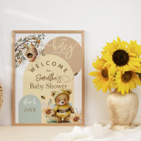 Little honey Bee Bear Baby Shower welcome