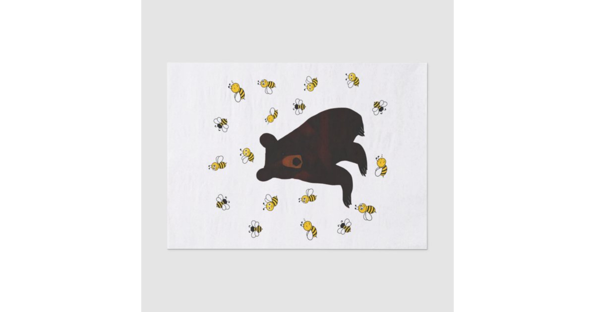 Little Honey Bee Bear Tissue Paper | Zazzle