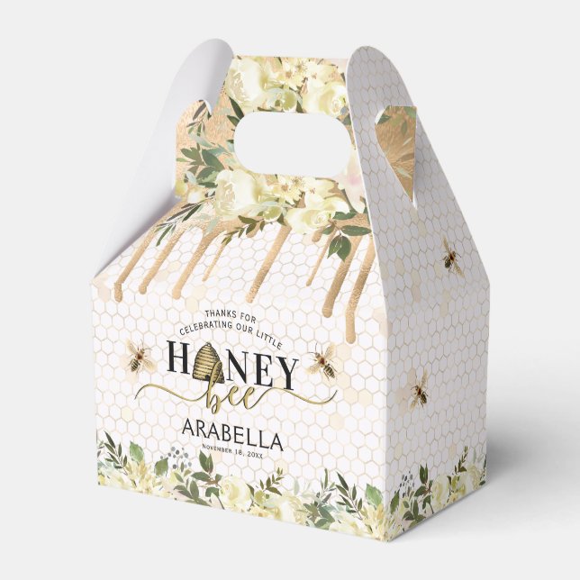 Little Honey Bee Birthday Party Favour Box (Front Side)