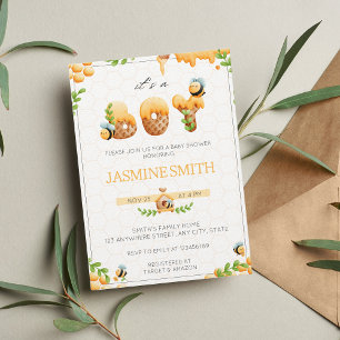 Little Honey Bee Boy Baby Shower Invitation