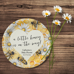 Little Honey Bee Comb Daisy Spring Baby Shower Paper Plate