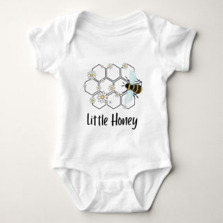 Little Honey Bee, Gift Daisy Bee Honeycomb Baby Bodysuit