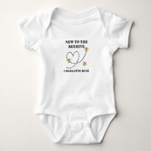 Little Honey Bee On The Way Yellow Baby Shower Bodysuit