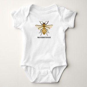 Little Honey Bee On The Way Yellow Baby Shower Bodysuit