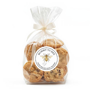 Little Honey Bee On The Way Yellow Baby Shower Classic Round Sticker