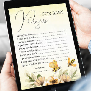 Little Honey Bee Prayers for Baby Shower Card
