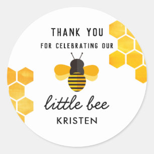 Little Honey Bee Thank You Favour Classic Round Sticker