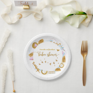 Little Honey Bee Theme Baby Shower Paper Plate