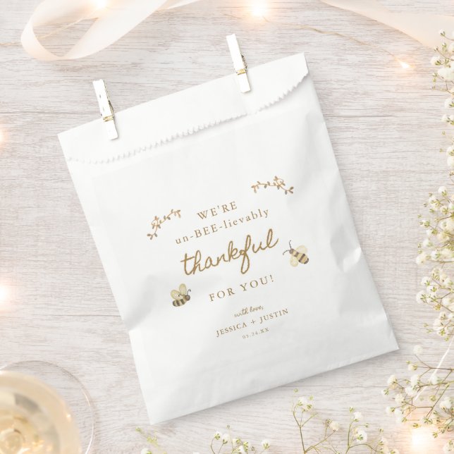 Little Honey Bee Un-BEE-livablely Thankful Favour Favour Bag (Clipped)