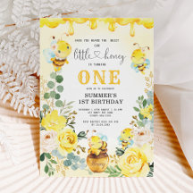 Little Honey Bee Yellow Floral 1st Birthday Party